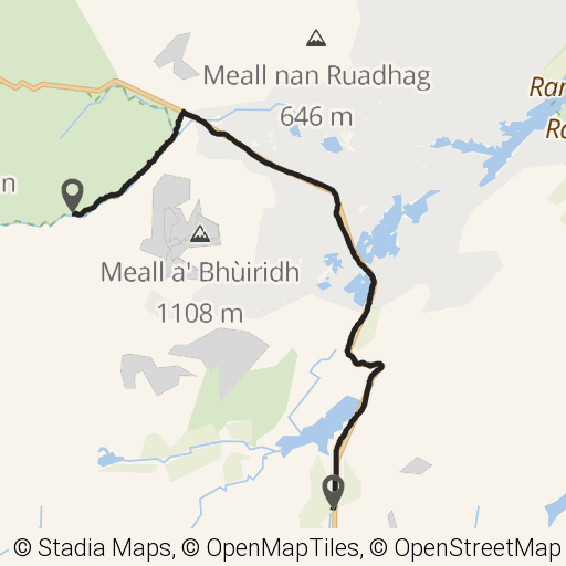 Map of The Roads of Skyfall route in Great Britain