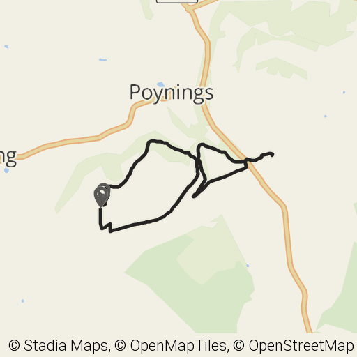 Map of Devil's Dyke Walk route in South Downs, West Sussex, England